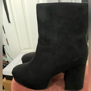 Black suede booties